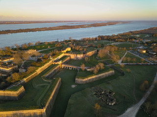 Aerial view, Blaye Citadel, UNESCO world heritage site in Gironde, France