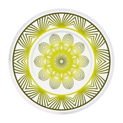 Mandala circular abstract floral lace pattern. Decorative plates. Vector illustration.