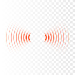 Sonar wave sign. Vector illustration. Radar icon - obrazy, fototapety, plakaty