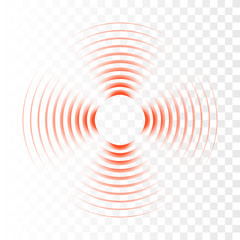 Sonar wave sign. Vector illustration. Radar icon