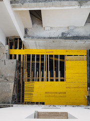 Looking down onto concrete formwork at a construction site in Malta