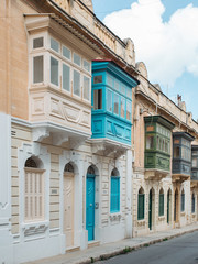 row of traditional maltese houses in Sliema