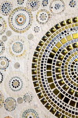 Pattern of tiles on the wall.