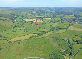 Paragliders above Mam Tor in the Peak District