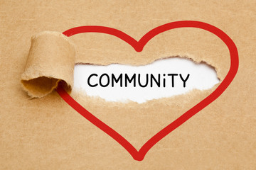 Community Ripped Heart Paper Concept - obrazy, fototapety, plakaty