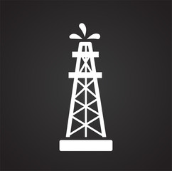 Oil production icon on black background for graphic and web design, Modern simple vector sign. Internet concept. Trendy symbol for website design web button or mobile app