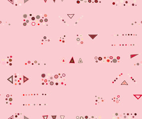 Seamless vector pattern. geometrical background with hand drawn decorative tribal elements. Print with ethnic, folk, traditional motifs. Graphic geometric illustration for wrapping, wallpaper, fabric