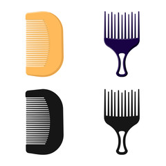 Isolated object of brush and hair icon. Collection of brush and hairbrush vector icon for stock.