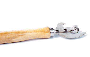 Opener for canned food and bottle isolated on white background