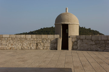 DUBROVNIK, CROATIA - AUGUST 22 2017: Architectural detail of the ancient town walls of Dubrovnik © greta gabaglio