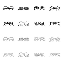 Isolated object of glasses and sunglasses symbol. Collection of glasses and accessory stock symbol for web.