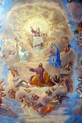 Apotheosis of St James by Silverio Capparoni fresco on the ceiling of the Church San Giacomo in...