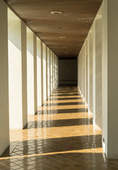 perspective corridor with sunlight