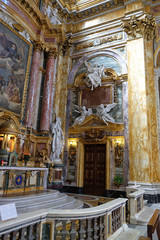 Fototapeta na wymiar Interior of the Basilica dei Santi Ambrogio e Carlo al Corso, Rome, Italy 
