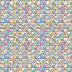 Seamless vector geometrical pattern, hand drawn decorative elements. Graphic design, drawing illustration. Print for fabric, textil, wallpaper, wrapping, packaging. Vintage retro old style background