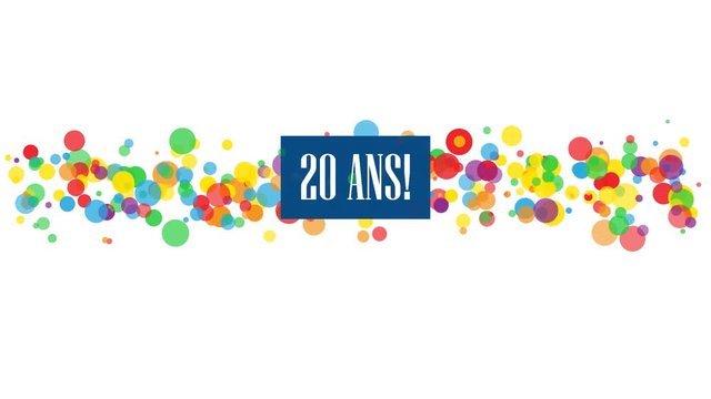 Typographie cin&eacute;tique 20 ANS