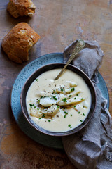 Cullen skink, creamy Scottish soup with smoked hadock