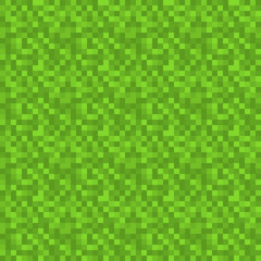 Fototapeta premium Pixels Seamless Pattern - Green pixelated pattern design
