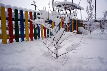 colorful fence background