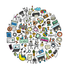 People in coworking office, concept for your design