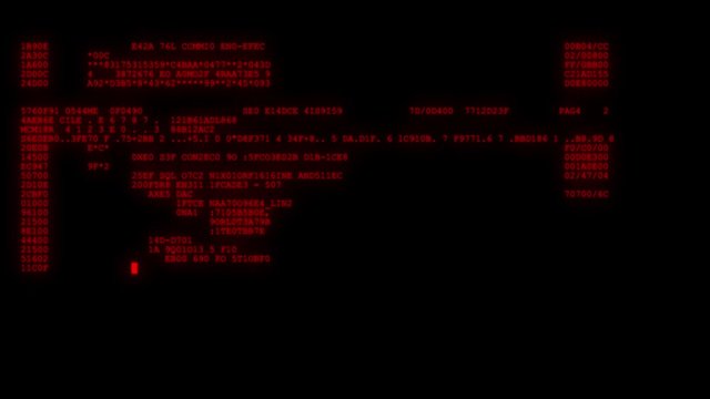 encrypted fast long scrolling programming security hacking code data flow stream on red display new quality numbers letters coding techno joyful video 4k stock footage