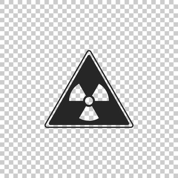 Triangle sign with radiation symbol icon isolated on transparent background. Flat design. Vector Illustration