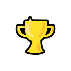Trophy cup cartoon color illustration