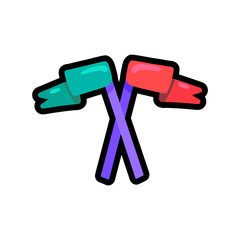 Flags flat color illustration