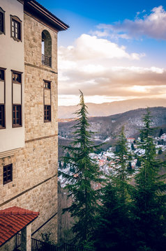 Stunning view from the cells of the  famous monastery of Panagia Soumela . In the church there is the icon of the Virgin, brought from the original Soumela monastery in the Pontos.