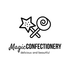 Magic confectionery store vector logo design