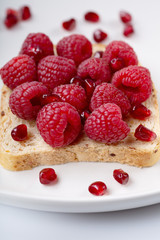 Fresh delicious homemade Sandwich with berry fruits