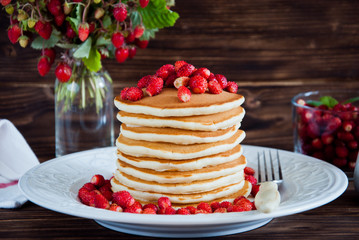 Pancakes with Wild Strawberries