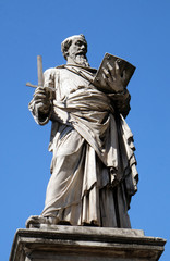 Fototapeta premium Statue of Apostle saint Paul on the Ponte Sant Angelo in Rome, Italy 