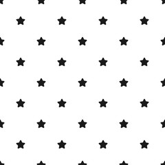 Seamless symmetric pattern with sharp black stars on white background.