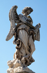 Obraz premium Statue of Angel with the Whips by Antonio Giorgetti, Ponte Sant Angelo in Rome, Italy 