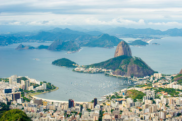 Fototapeta na wymiar Suggar Loaf from Corcovado - Rio de Janeiro, Brazil.