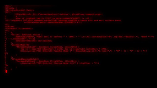 encrypted fast long scrolling programming security hacking code data flow stream on red display new quality numbers letters coding techno joyful video 4k stock footage
