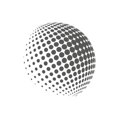 Earth logo - halftone sphere. Graphic elements for your design