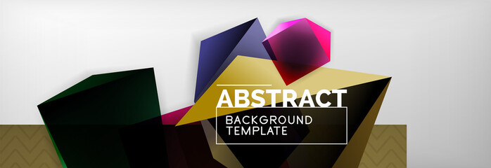 Dark 3d triangular low poly shapes abstract background