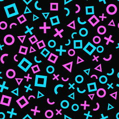 Vector seamless pattern background. Modern stylish abstract texture. Different geometric figures