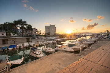 Sunset at Las Maravillas coast in Palma de Mallorca