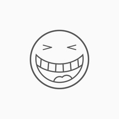 smile icon, laugh vector