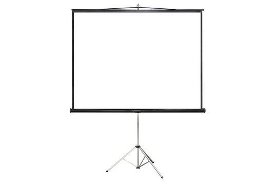 Isloated Projector Screen With Blank Copy Spacei On White Background