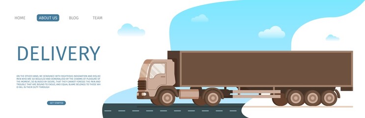 Storage Freight Delivery Truck Moving the Road