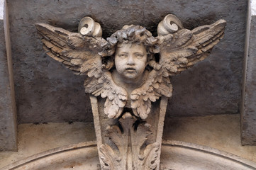 Angel, Church of Saints Vincent and Anastasius at Trevi in Rome, Italy 