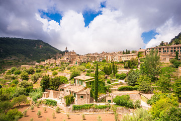 Panoramic view of Valldemossa in Mallorca.