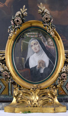 Obraz premium Saint Rita of Cascia in Chapel of St Michael the Archangel, Basilica di Sant Andrea delle Fratte, Rome, Italy 