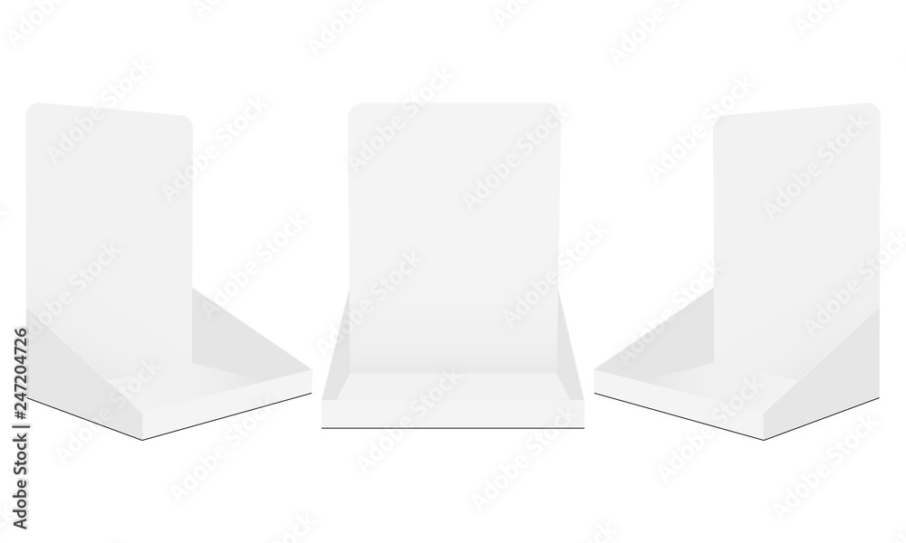 Wall mural set of cardboard display boxes mockups isolated on white background. vector illustration