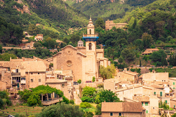 Fototapeta na wymiar Panoramic view on Valldemossa in Mallorca. The most beautiful place to visit.
