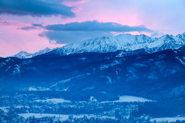 Winter panorama of Zakopane